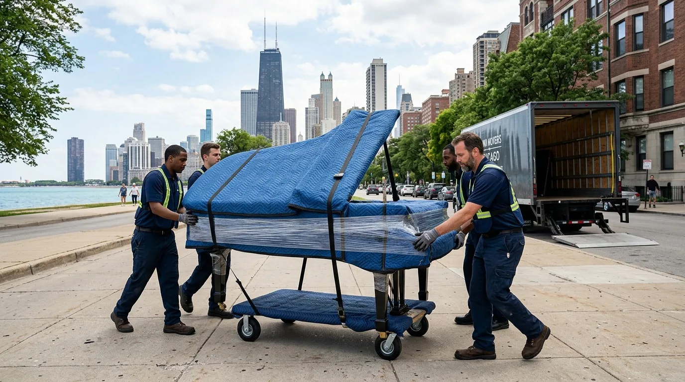 Moving crew at work in Chicago 17