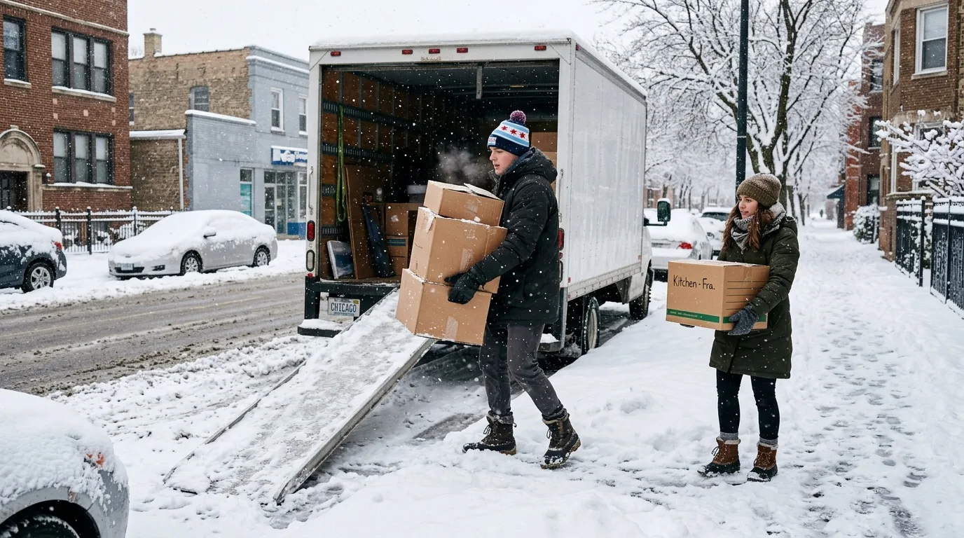 Moving crew at work in Chicago 18