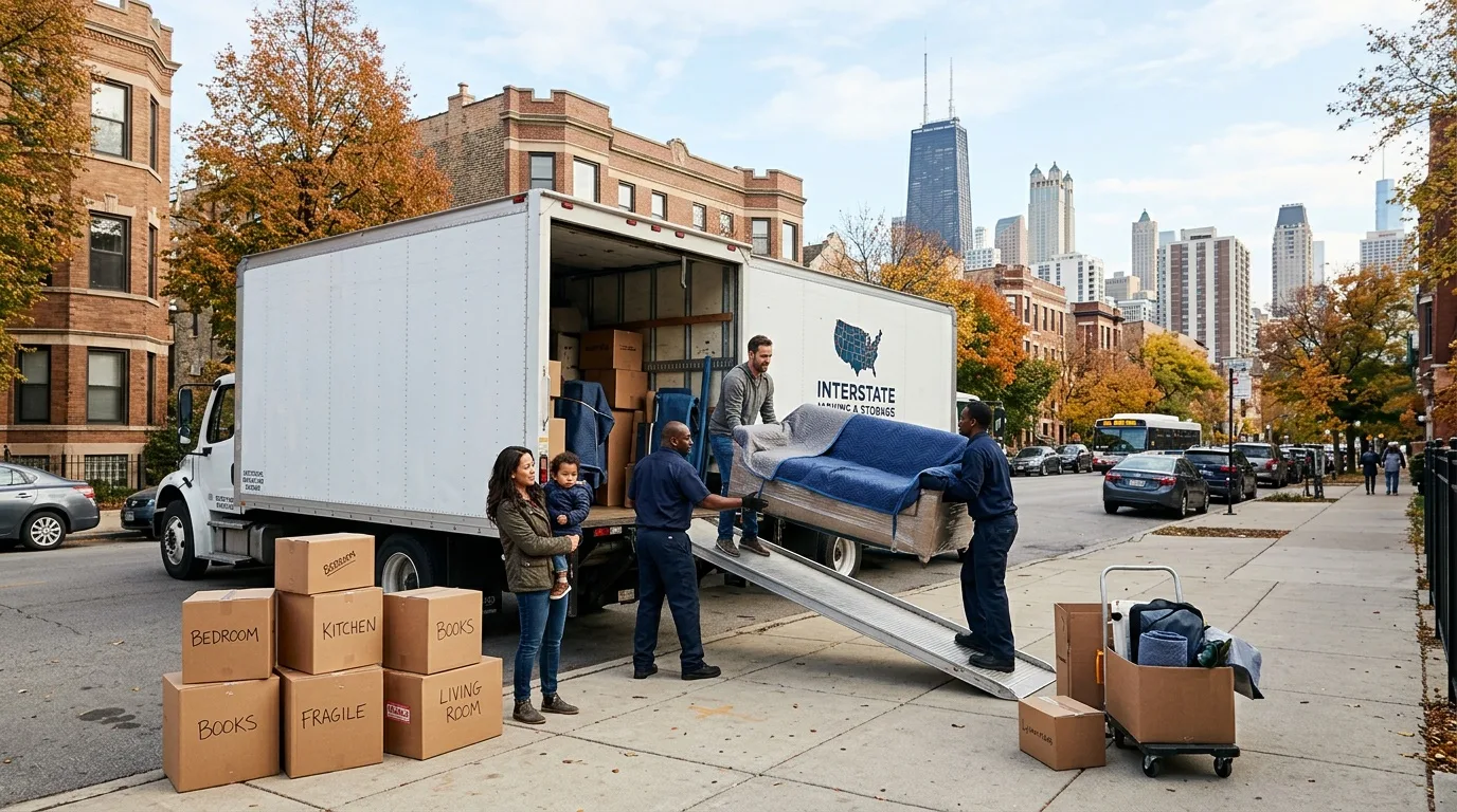 Moving crew at work in Chicago 26