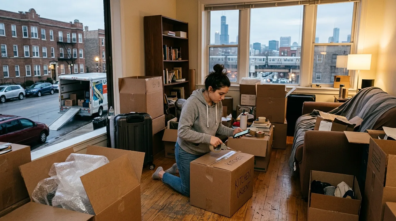 Moving crew at work in Chicago 27
