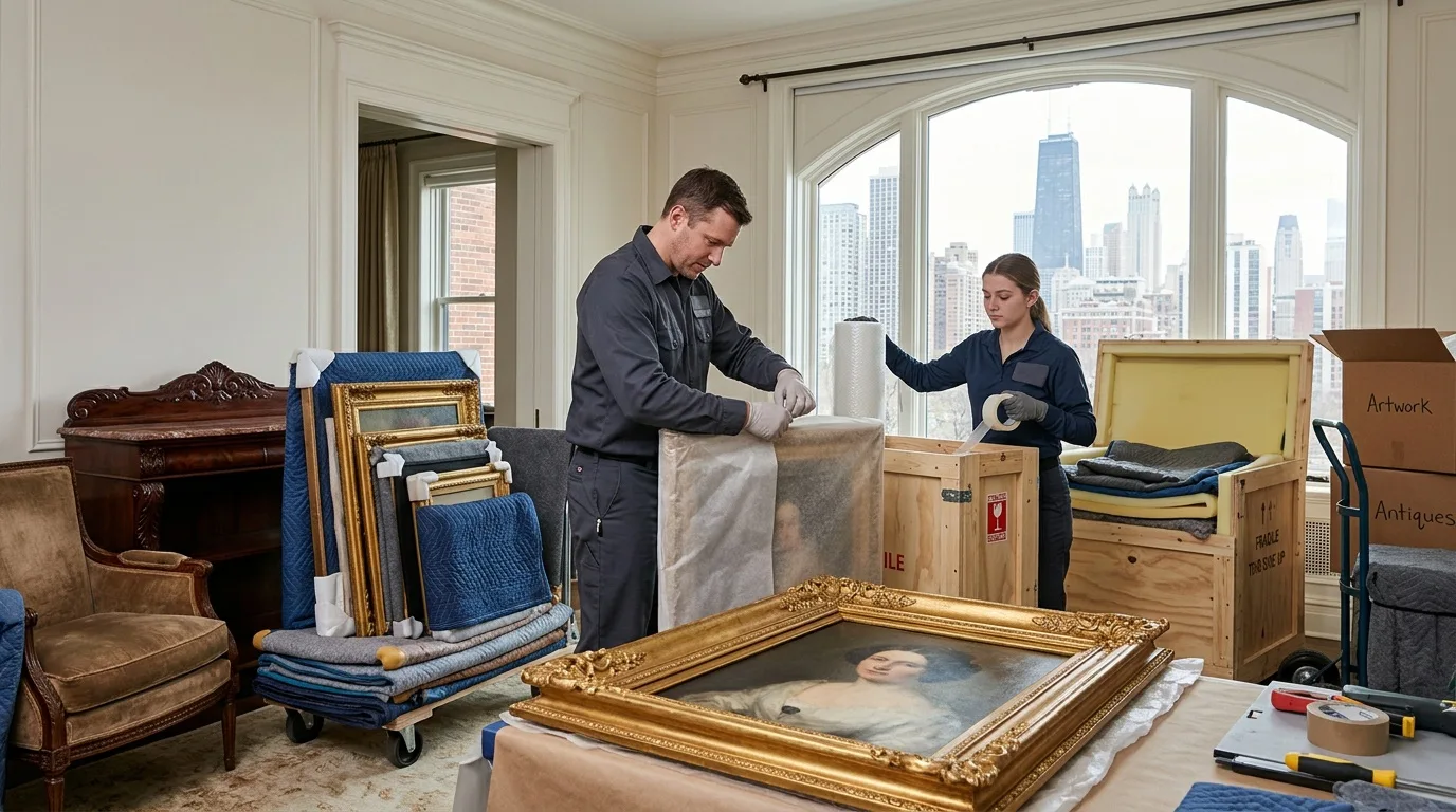 Moving crew at work in Chicago 30