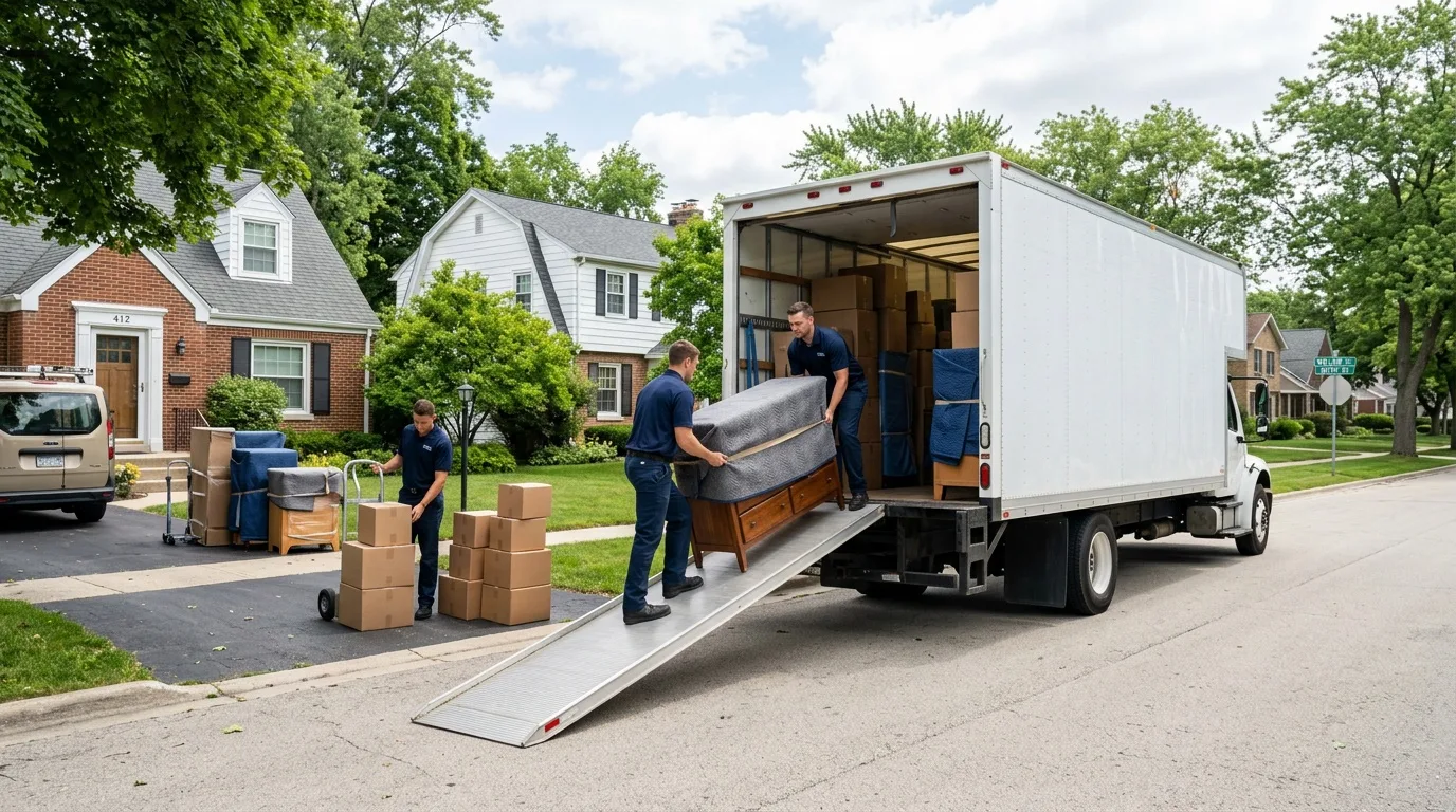 Moving crew at work in Chicago 36