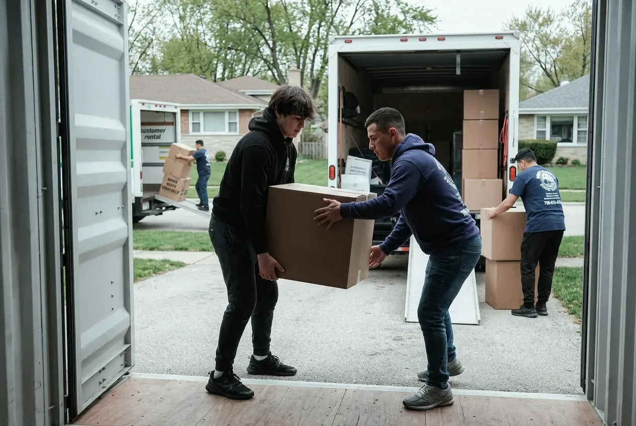 Oak Lawn · container unload, Loading