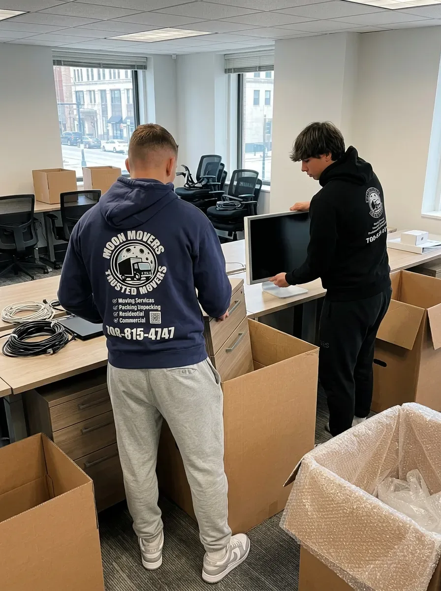 Crew loading the truck in Office Reloc 2