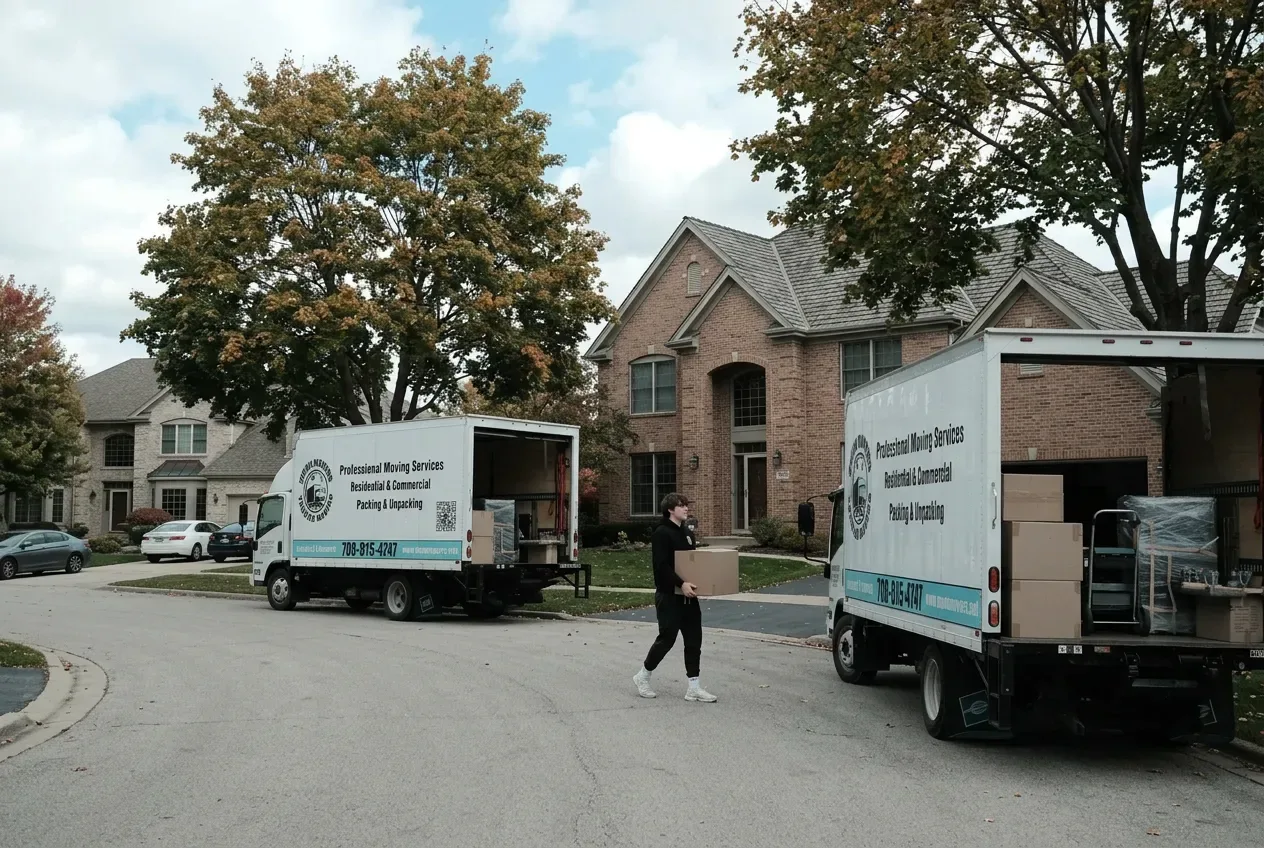 Moving crew at work in Naperville 2