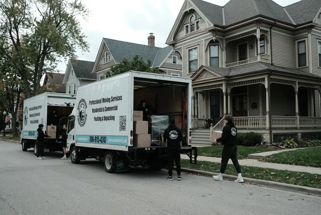 Moon Movers crew working in Aurora, Illinois