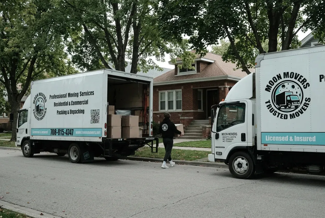 Moon Movers crew working in Joliet, Illinois