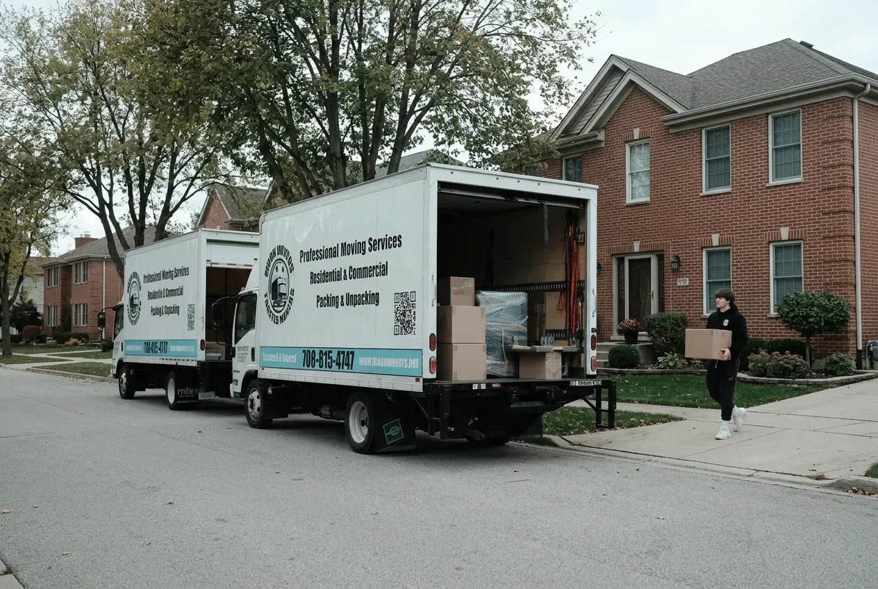 Moving crew at work in Orland Park 2