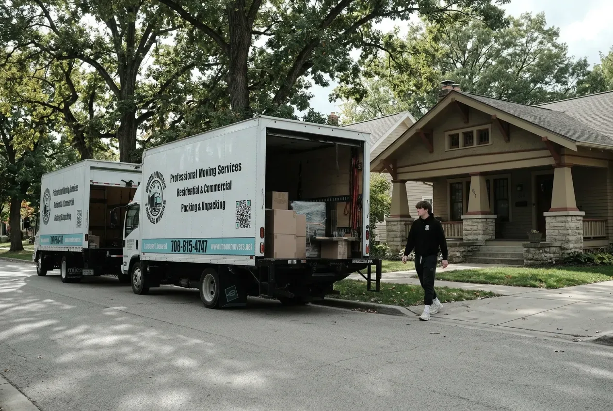 Moving crew at work in Rockford 2