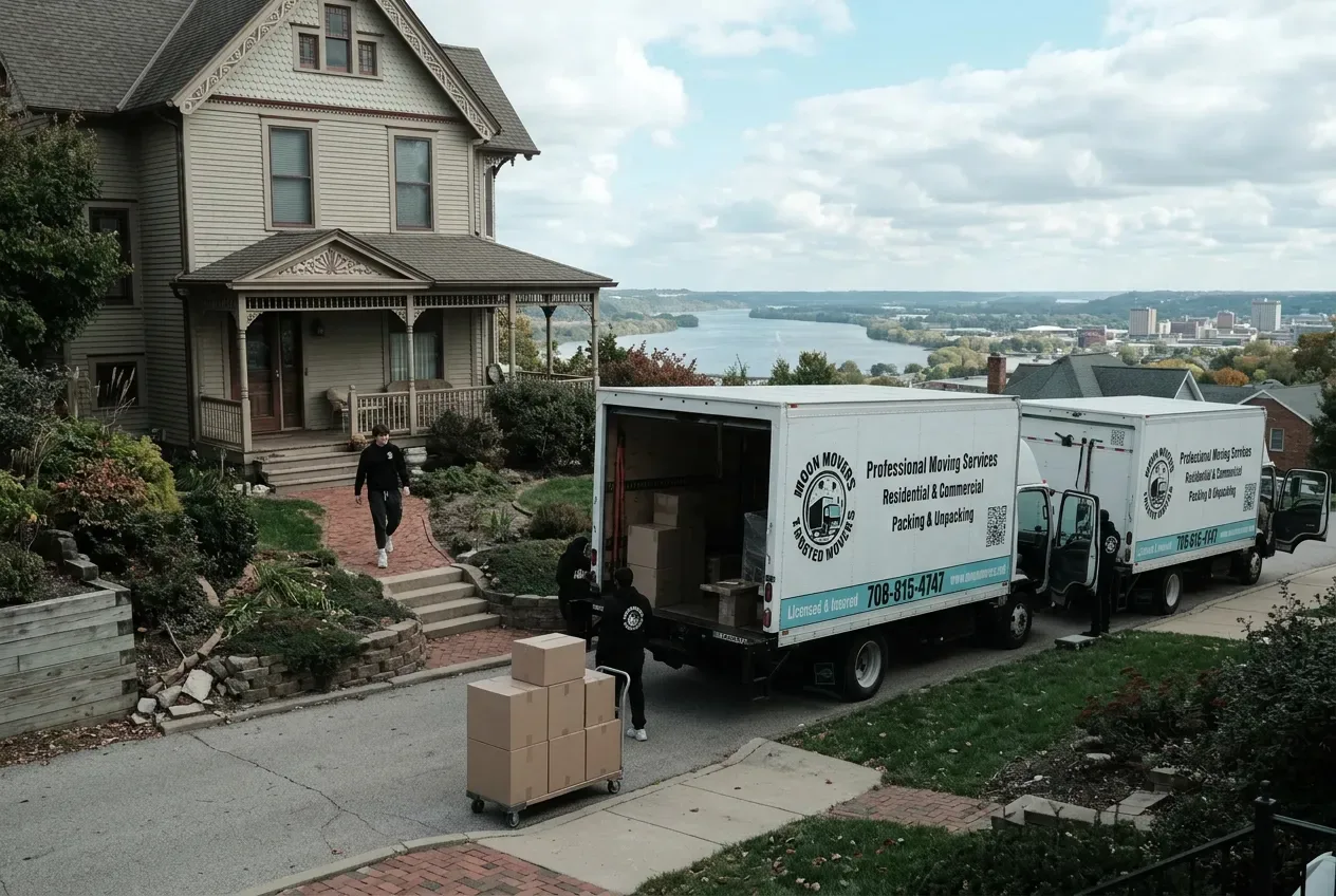 Moon Movers crew working in Peoria, Illinois