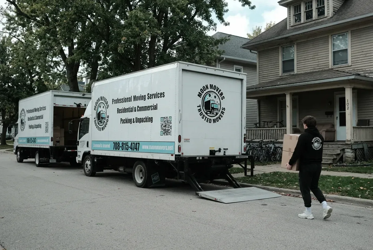 Moving crew at work in Champaign 2
